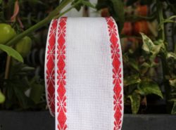 Bande à broder en aïda - Décor rouge 1