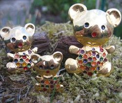 Bouton - Ours métal doré