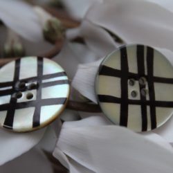 Boutons - Nacre blanche rayée noire