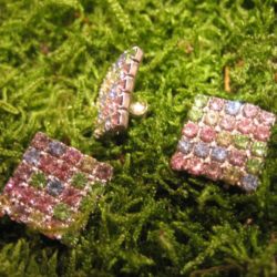 Boutons - Pavé de strass pastels