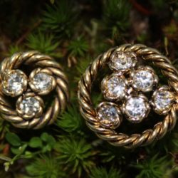 Boutons - Or et 3 strass