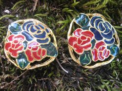 Bouton - Fleurs et feuilles 