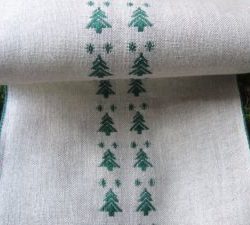 Bandes à broder - Sapins verts tissés