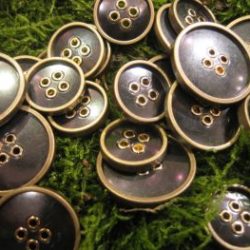Boutons - Métal noir cerclé vieil or