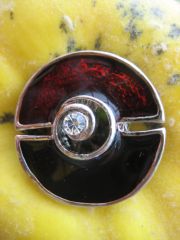 Bouton - Spirale et 1 strass
