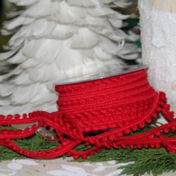 Galon - minis pompons rouges