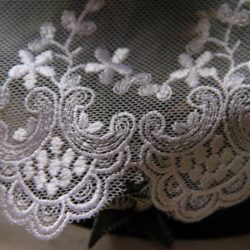 Dentelle blanche sur tulle