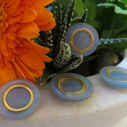 Boutons -  bleu et cercle or