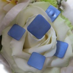 Bouton - Bleu, carré plat et mat  
