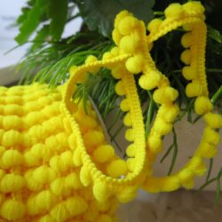 Galon - mini pompons jaunes