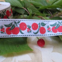 Ruban - Cerises tissées
