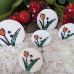 Bouton - Tulipe orange