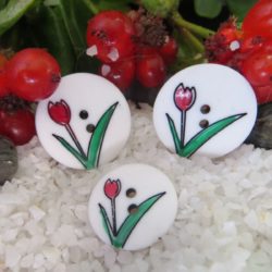 Bouton - Tulipe rouge