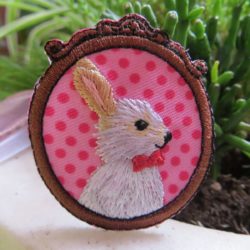 Motif - Lapin en médaillon