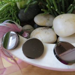 Bouton - Mirroir canon de fusil foncé