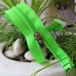 Fermeture - Fine non séparable vert fluo