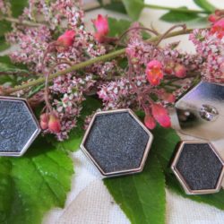 Bouton - Hexagonal gris ardoise foncé
