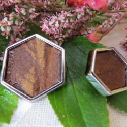 Bouton - Hexagonal brun