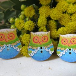 Bouton - Chouette opalette