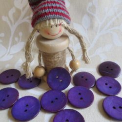 Bouton - Noix de coco teintée violet