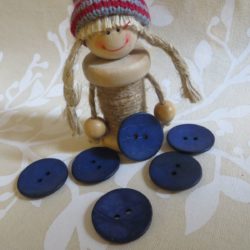 Bouton - Noix de coco teintée marine