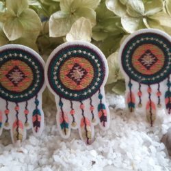 Motif - Attrapeur de rêve turquoise et doré