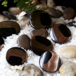 Bouton - Brillant noir et fumé