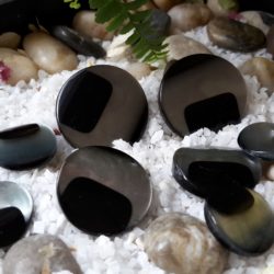 Bouton - Brillant noir et gris