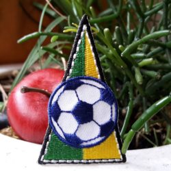 Motif - Ballon de foot bleu sur triangle