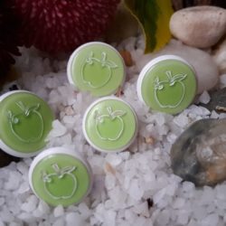 Bouton - Rond bord blanc et pomme Granny