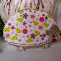 Motif - Hérisson blanc à fleurs