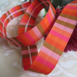 Biais - Rayé rose, orange, kaki....