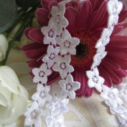 Galon – Petites fleurs blanches brodées