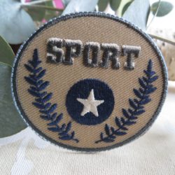 Motif - "SPORT" anthracite sur beige