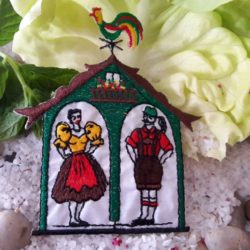 Motif - Couple alsacien dans la maison