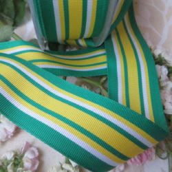 Gros-grain - Vert, jaune et blanc
