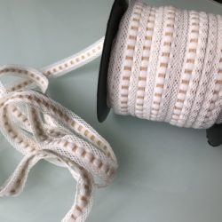 Dentelle - Entre-deux extensible beige/crème