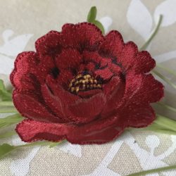 Motif - Rose rouge brodée de 6cm