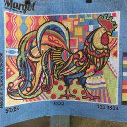 MARGOT - Canevas "Le coq multicolore"