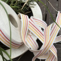 Tresse en lin de 22mm - rouge, orange, jaune