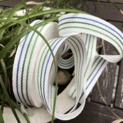 Tresse en lin de 22mm - Bleu, sapin et vert