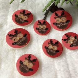 Bouton - Hibou "Merry Christmas"