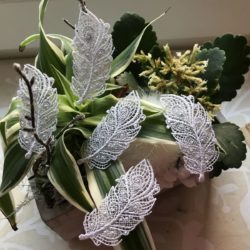 Motif - Plume blanche et scintillante