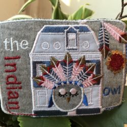 Motif - "The indian owl" sur fond gris