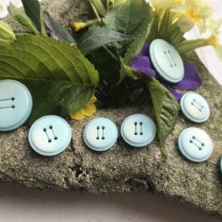Bouton - Bleu turquoise nuancé et couronne