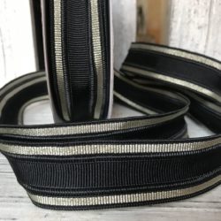 Galon - Centre noir, bandes dorées et 4 noires
