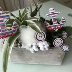 Motif - Ancre « Marine » rayée tricolore