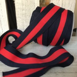 Bande de jersey rouge et marine en 40mm