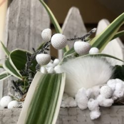Bouton - Petite boule blanche à picots