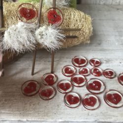 Bouton - Coeur rouge scintillant
